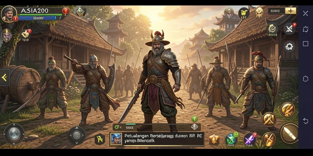 Tampilan gameplay menakjubkan dari ASIA200 yang penuh petualangan RPG.