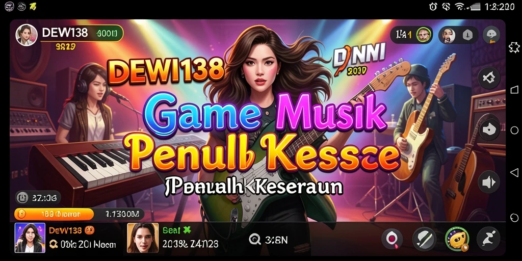 Screenshot gameplay DEWI138 menunjukkan keseruan bermain musik dengan teman-teman.