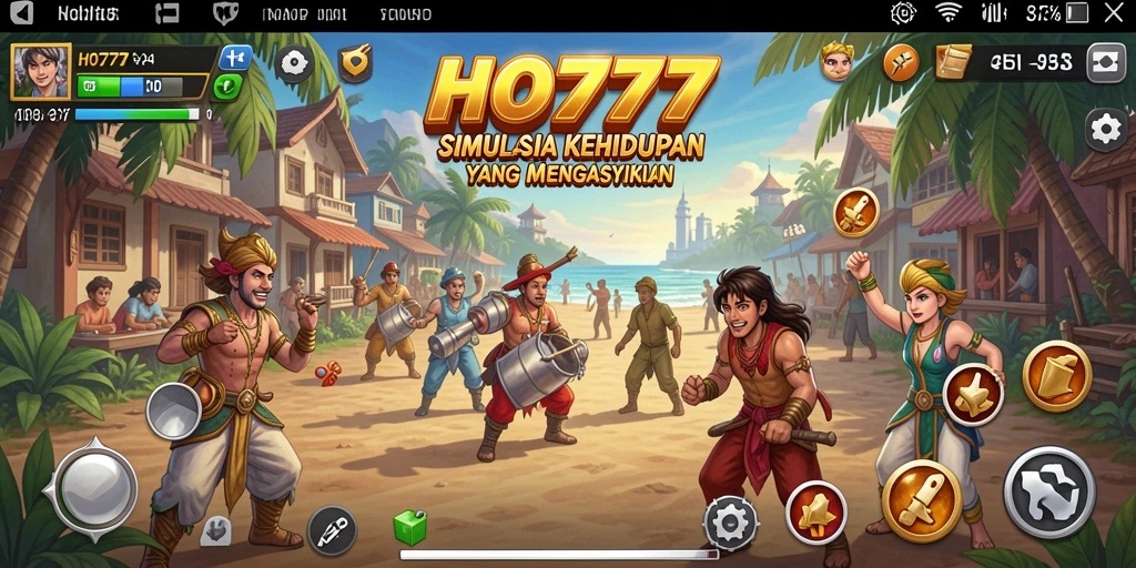 Visual gameplay yang menarik di HO777 dengan elemen simulasi kehidupan.