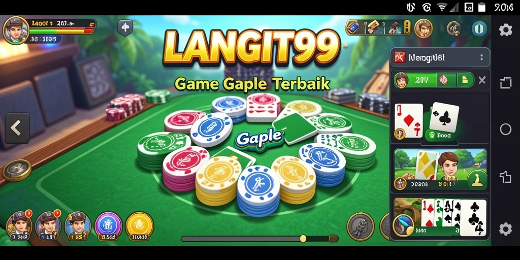 Tampilan permainan Gaple LANGIT99 yang seru dan interaktif.