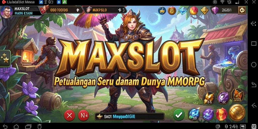 Tampilan gameplay epik dari MAXSLOT dalam dunia MMORPG.