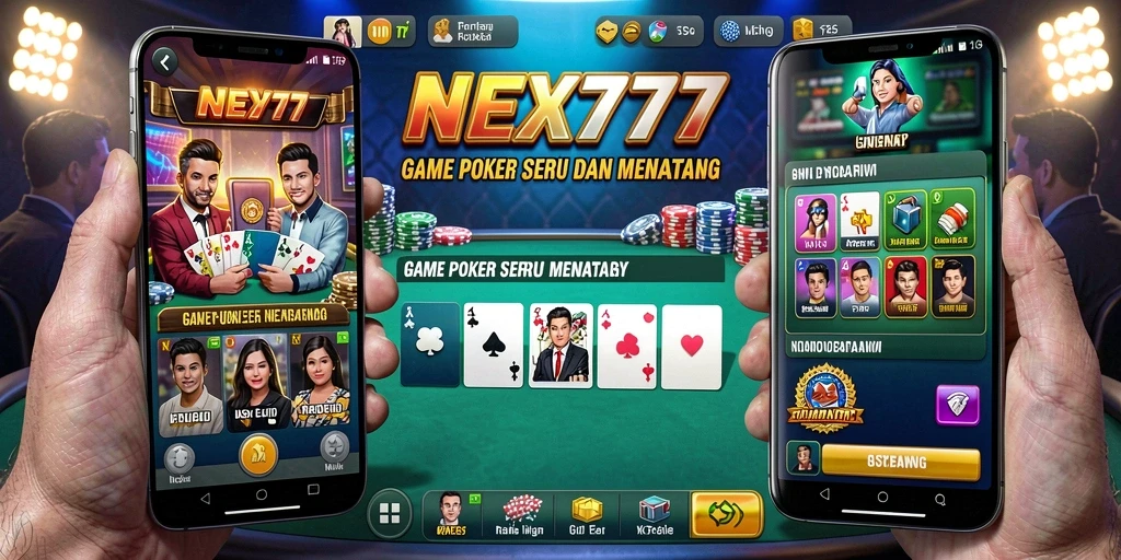 Screenshot gameplay NEX777 menampilkan aksi seru permainan poker.