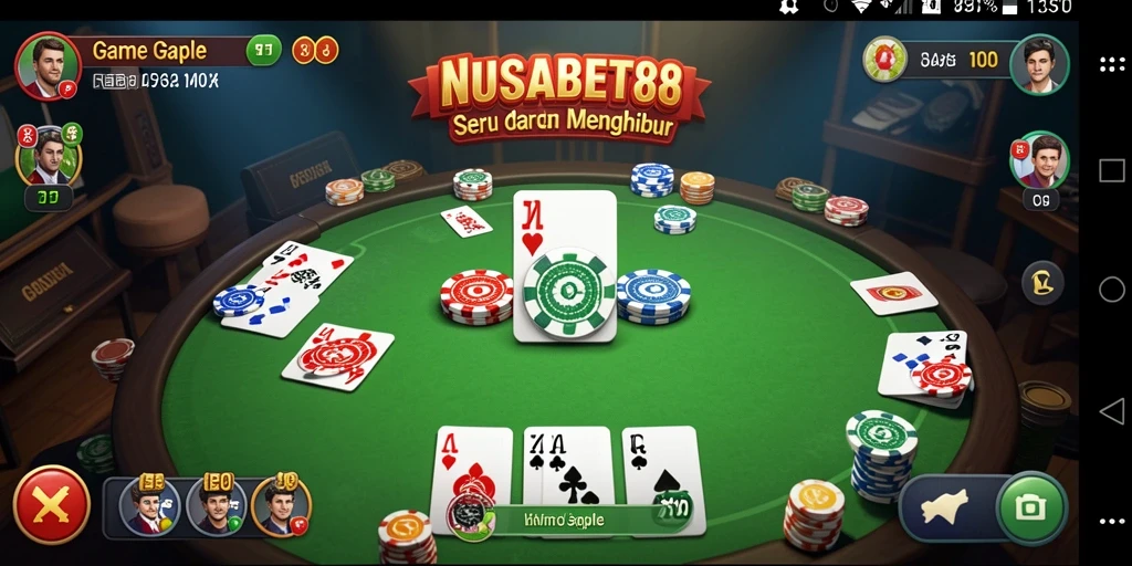 Screenshot NUSABET88 menampilkan permainan Gaple yang seru dan interaktif.