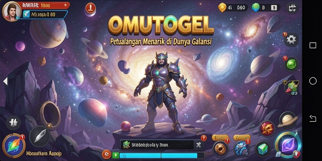 Screenshot gameplay OMUTOGEL menampilkan petualangan luar angkasa yang seru.