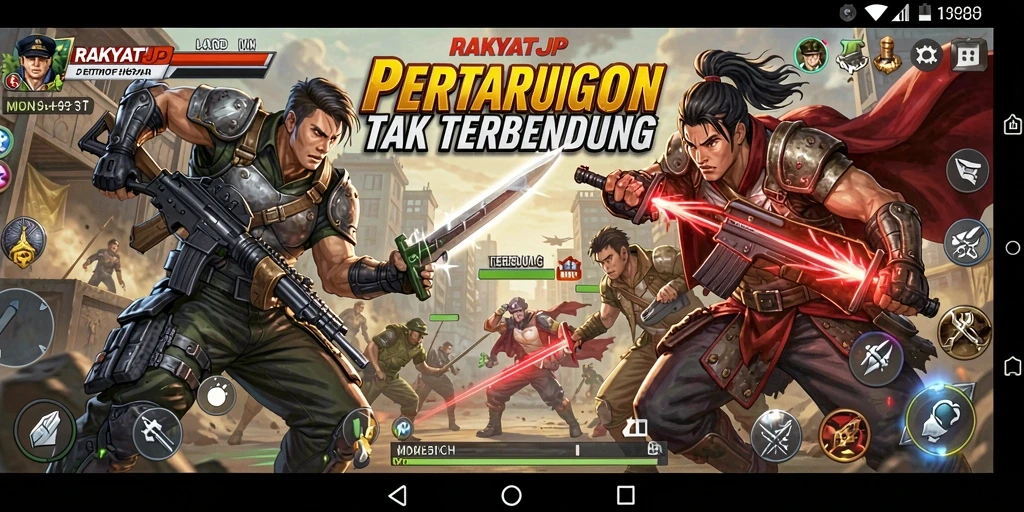 Tampilan gameplay RAKYATJP yang mendebarkan dan penuh aksi.