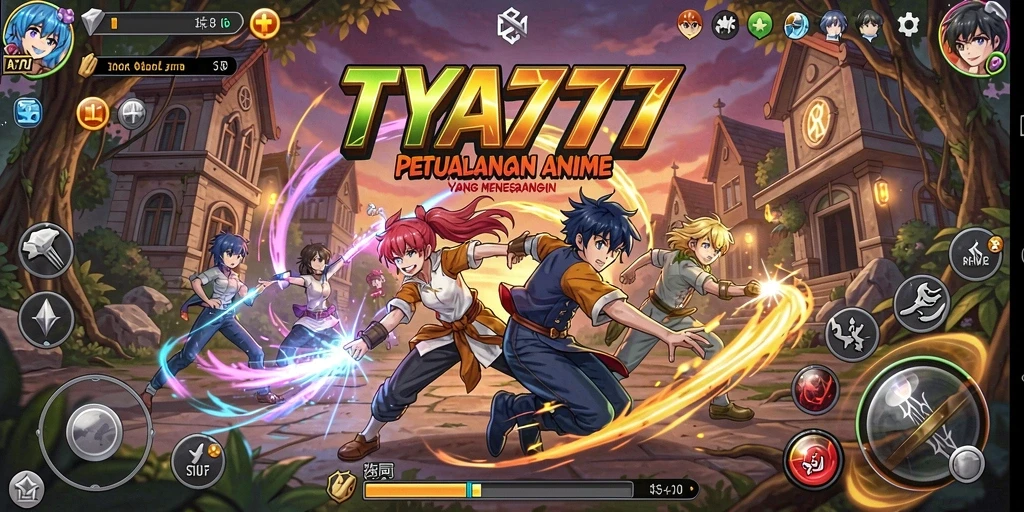Screenshot gameplay TYA777 menampilkan karakter anime dalam aksi seru.
